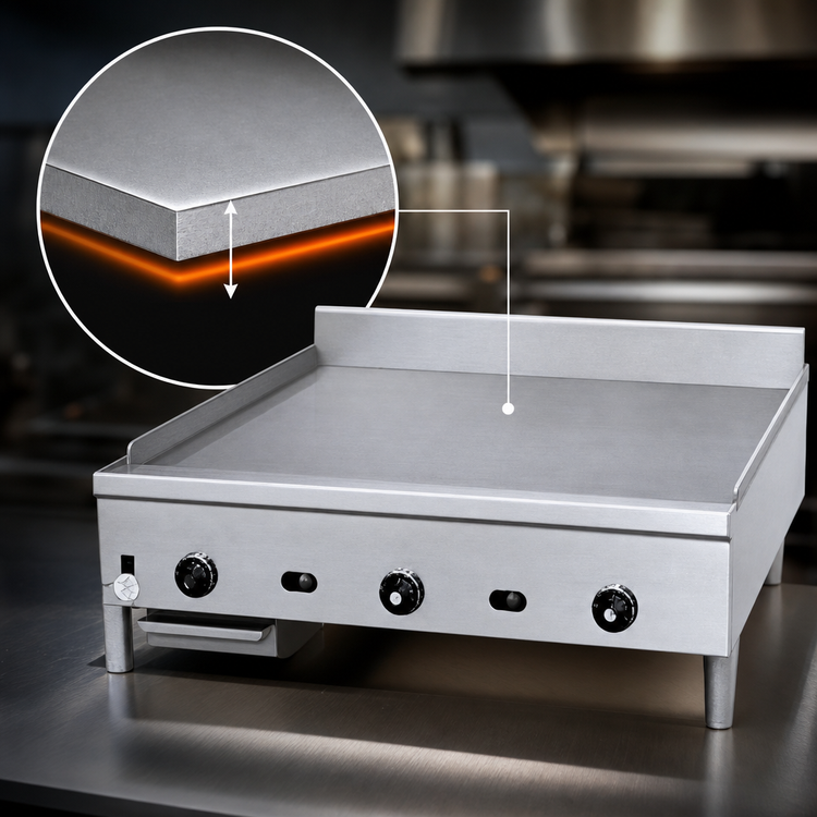 Product image #3 for Supreme JGT-2484 84-Inch Gas Countertop Griddle with 1" Thick Plate