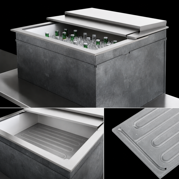 Product image #3 for Top Shelf 26-Inch Drop-In Ice Chest with 10-Circuit Cold Plate, 50 lb. Capacity