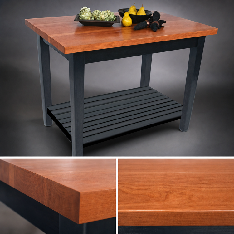 Product image #3 for John Boos Rouge et Noir Le Classique 48-Inch x 36-Inch American Cherry Island Work Table with Undershelf