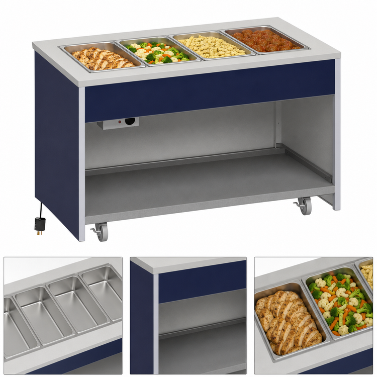 Product image #3 for Atlas Metal INFH-4 4-Pan Mobile Electric Hot Food Unit