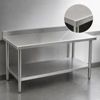 Thumbnail image #3 for Eagle Group Spec-Master T2472SEM-BS 72 x 24-Inch Stainless Steel Work Table with 14-Gauge Top, 4-1/2-Inch Backsplash and Adjustable Undershelf
