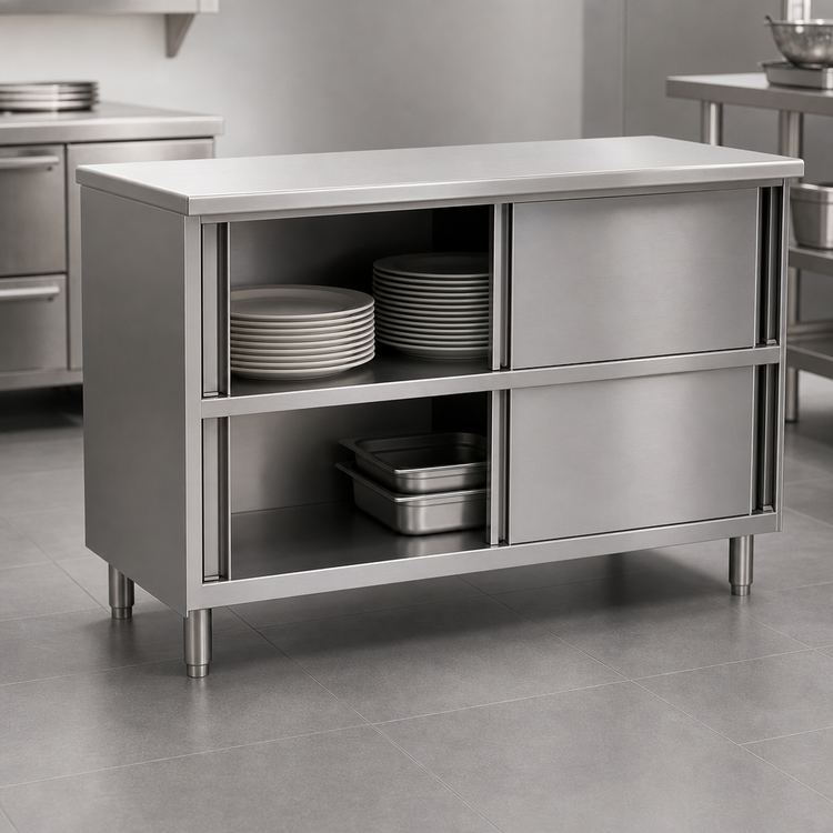 Product image #3 for Eagle Spec-Master Stainless Steel Plate Cabinet with 4 Sliding Doors