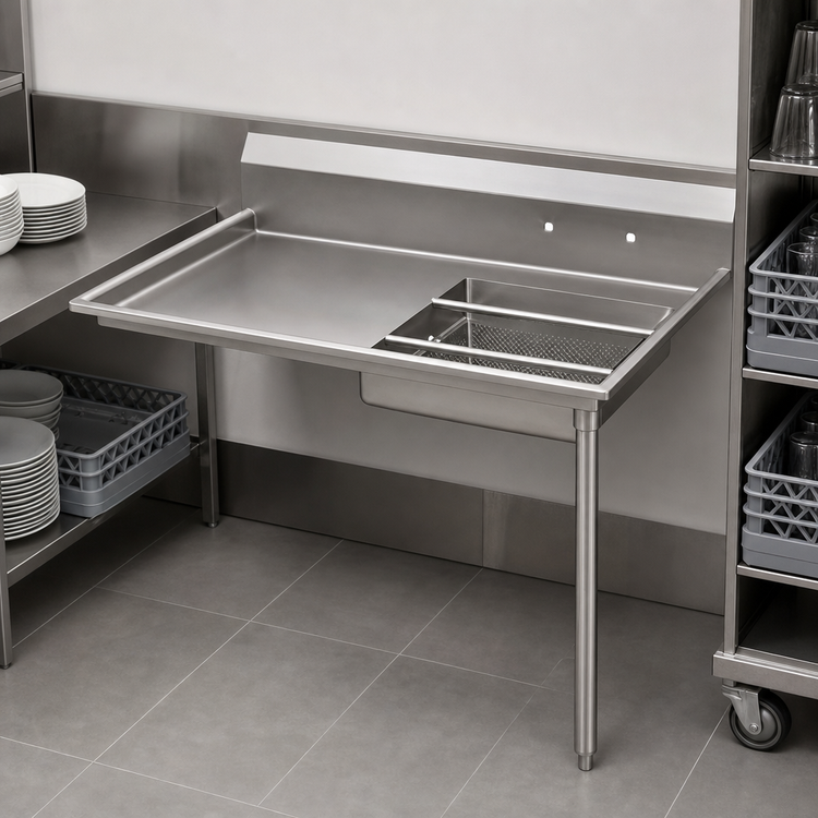 Product image #3 for Sapphire Manufacturing 48-Inch Right-to-Left Undercounter Soiled Dishtable with Pre-Rinse Sink