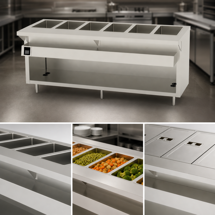 Product image #3 for Thurmaduke EW-6-DLSS Deluxe 6-Well Electric Waterless Food Warmer