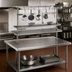 Thumbnail image #3 for Advance Tabco 144-Inch Table-Mounted Circular Stainless Steel Pot Rack with 18 Hooks and Utensil Rack