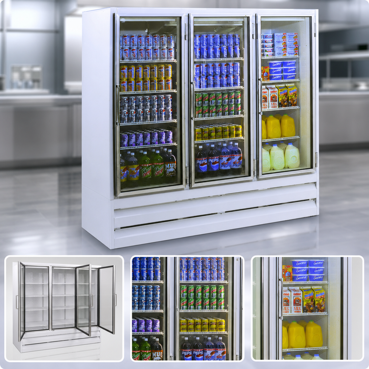 Product image #3 for Howard-McCray 75 Cu. Ft. Three-Section Glass Door Frozen Food Merchandiser Freezer