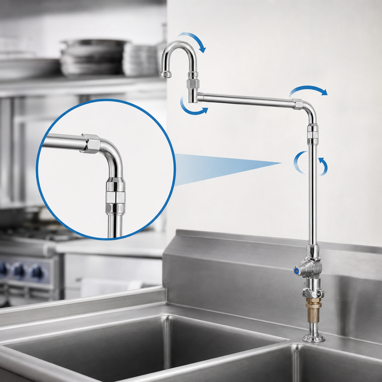 Product image #3 for Vulcan Single Pantry Deck-Mount Manual Faucet with 18-Inch Double-Jointed Swivel Spout