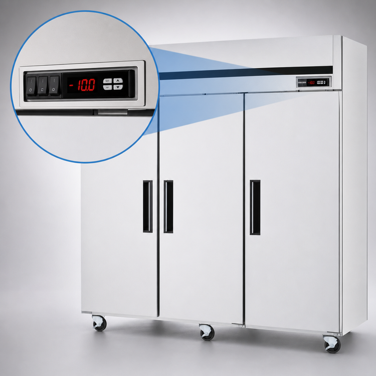 Product image #3 for Maxx Cold MCFT-72FDHC Three-Section Upright Reach-In Freezer - 66.7 cu. ft.