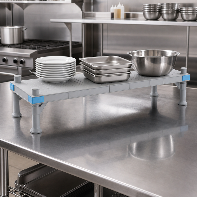 Product image #3 for Quantum Millenia Solid Top Polymer Platform Rack, 48 W x 18 D x 14 H, Gray