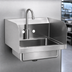 Thumbnail image #3 for Eagle Group BlendPort® Wall-Mount 304 Stainless Steel Hand Sink with Side Splashes, Faucet, and Basket Drain, 14 x 10 x 5 Inch Bowl
