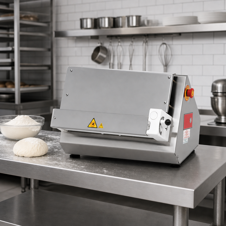 Product image #3 for BakeMax BMHA05 Countertop Single Pass Dough Sheeter with 12-Inch Roller