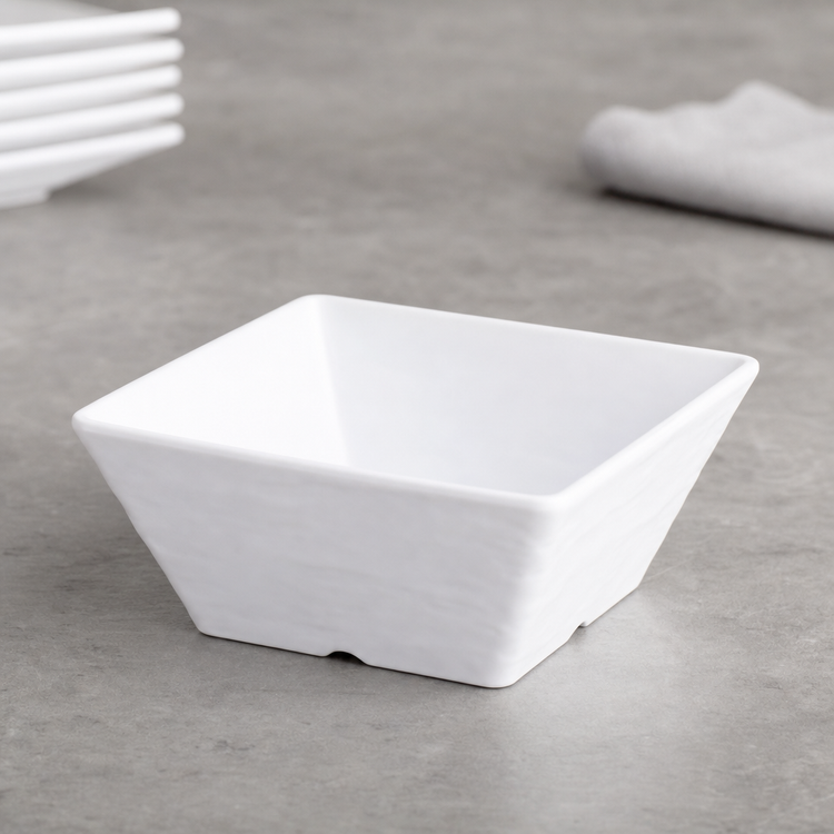 Product image #3 for American Metalcraft Square Melamine Faux Slate Serving Bowl, White, 23 oz., 5 Inch