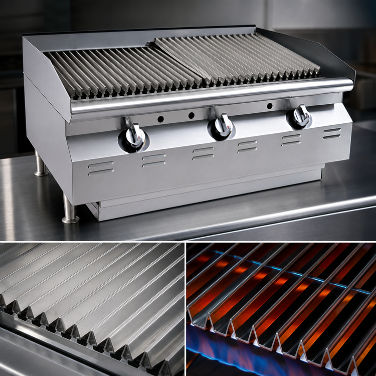 Product image #3 for RedHots Chef Line 48" Countertop Gas Radiant Charbroiler