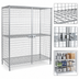 Thumbnail image #3 for Serv-Ware 48-Inch Chrome Wire Security Cage Shelving Unit with Lockable Double Doors