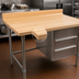Thumbnail image #3 for John Boos 48-Inch x 30-Inch Bakers' Table with 1-3/4-Inch Maple Top, 4-Inch Coved Riser, and 3-Drawer Stainless Steel Base