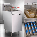 Thumbnail image #3 for Hurakan by Equip.me 50 lb Natural Gas Floor Fryer, 120,000 BTU, Stainless Steel