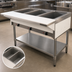 Thumbnail image #3 for Omcan 44-Inch Wide LP Gas Open-Well Steam Table with 3 Full-Size Pan Capacity, Cutting Board, and Undershelf
