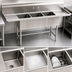 Thumbnail image #3 for BlendPort BPFC Series Freestanding 3-Compartment Sink with Left Drainboard, 15 x 15 Inch Bowls
