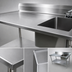 Thumbnail image #3 for John Boos 48-Inch Stainless Steel Prep Sink Work Table With Right-Side Bowl and 5-Inch Backsplash