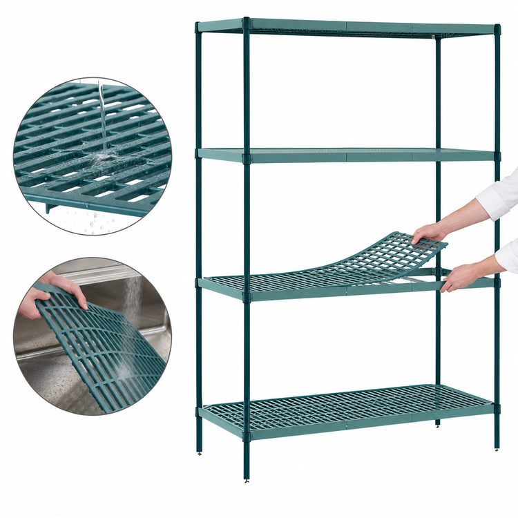 Product image #3 for Metro Super Erecta Pro 4-Shelf Louvered Polymer Shelving Starter Unit, 24 x 48 x 63 Inches, Stationary