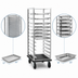 Thumbnail image #3 for Dinex Full-Height Mobile Aluminum Open-Sided Pan Rack with Universal Slides, Holds 22 12 x 20 or 11 18 x 26 Pans