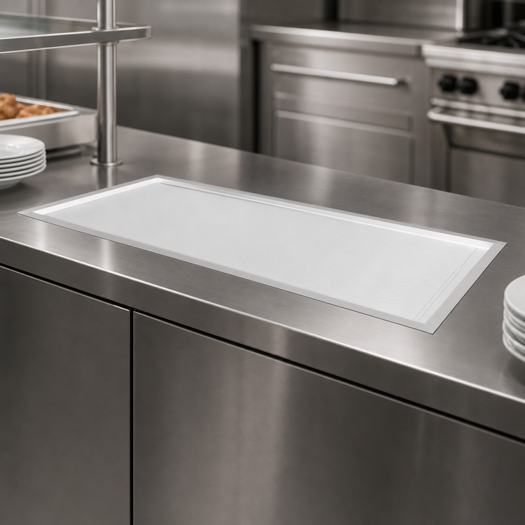 Product image #3 for Vollrath Recessed Drop-In Heated Warming Shelf, 56 Inch, Dual Zone, Digital Thermostatic, Stainless Steel, 120V