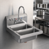 Thumbnail image #3 for Atosa Mixrite 17-Inch Wall-Mount 304 Stainless Steel Hand Sink with Left Side Splash and Faucet