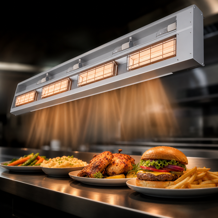Product image #3 for Hatco Ultra-Glo 42-Inch Lighted Double Ceramic Tile Infrared Foodwarmer Strip Heat Lamp