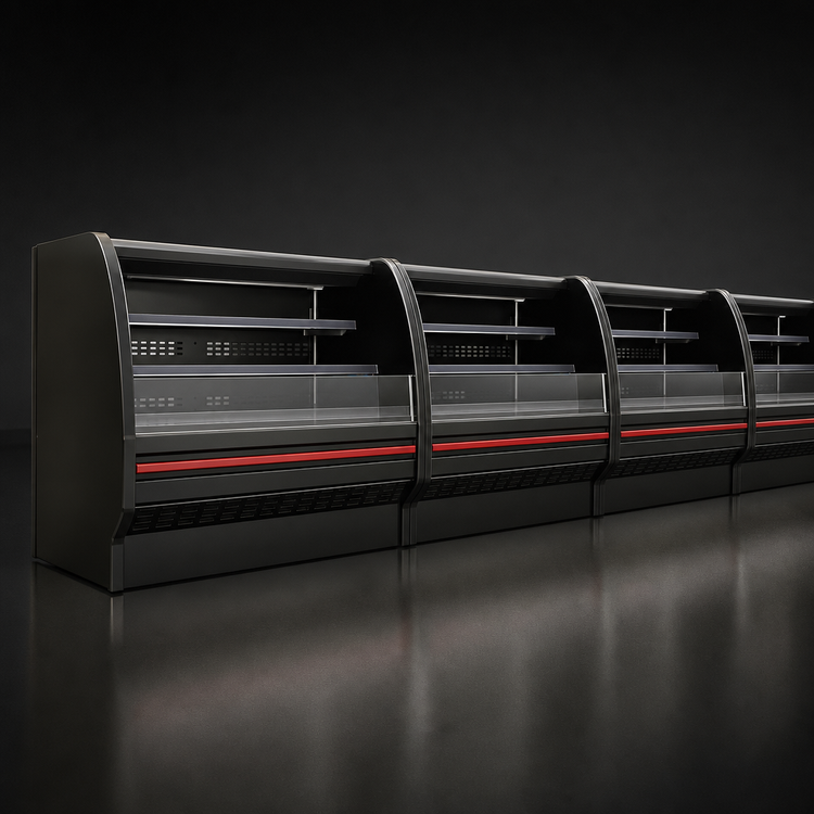 Product image #3 for Howard-McCray 40E Series Remote Dairy Curved-End Open Merchandiser, 75-Inch, Black, LED, 2-Shelf