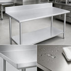 Thumbnail image #3 for Duke Manufacturing 316S-3030-5R 30 x 30 Stainless Steel Work Table, 16-Gauge 300 Series Top, 5-Inch Riser, Open Base with Undershelf