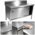 Thumbnail image #3 for John Boos Stainless Steel Enclosed Work Table with Cabinet Base and Sliding Doors, 120-Inch x 30-Inch