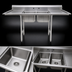 Thumbnail image #3 for Eagle Group 412 Series Two-Compartment Sink with Left and Right Drainboards, 72-1/4 Inch Wide