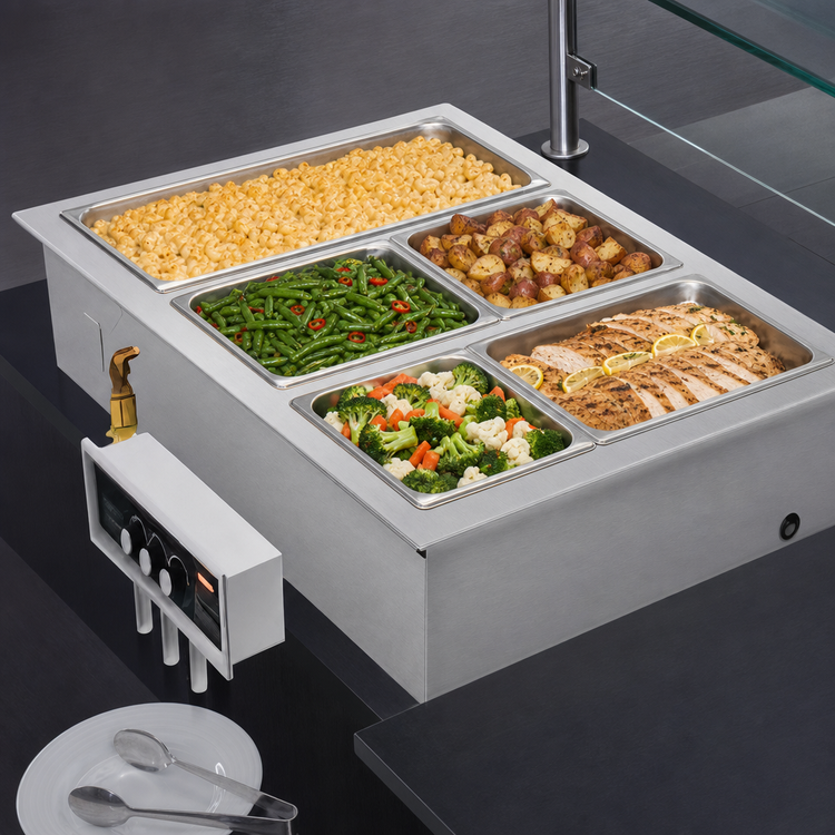 Product image #3 for Hatco HWBLI-5 Drop-In Modular/Ganged Heated Well for 5 Full-Size Pans
