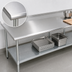 Thumbnail image #3 for Eagle Group Deluxe Series 144-Inch x 30-Inch Stainless Steel Work Table with 1-1/2-Inch Rear Upturn and Galvanized Undershelf