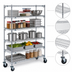 Thumbnail image #3 for Metro Super Erecta 5-Shelf Wire Shelving Stem Caster Cart, 36 x 21 x 67-7/8 Inches, Chrome Finish