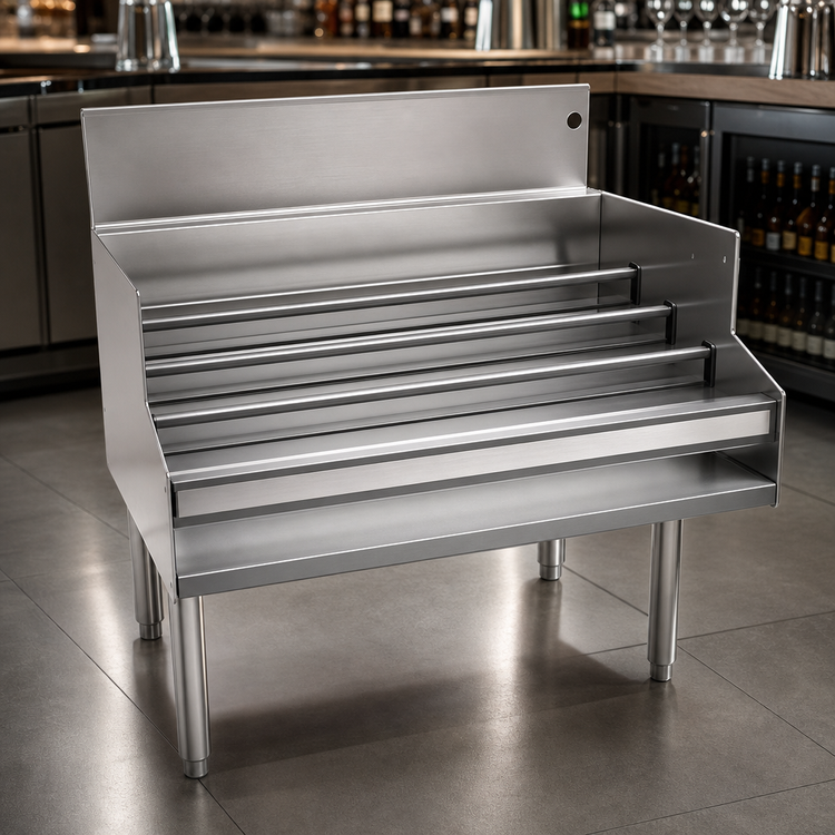 Product image #3 for Glastender LDA-30S Free Standing Underbar Liquor Steps, 30 Inch x 24 Inch, 4-Step