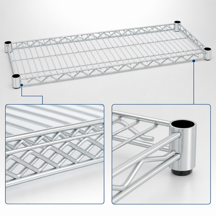 Product image #3 for Eagle Group QuadTruss 48-Inch x 14-Inch Stainless Steel Wire Shelf, 800 lb Capacity