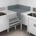 Thumbnail image #3 for Advance Tabco Prestige 90° Freestanding Stainless Steel Corner Drainboard Filler, 30