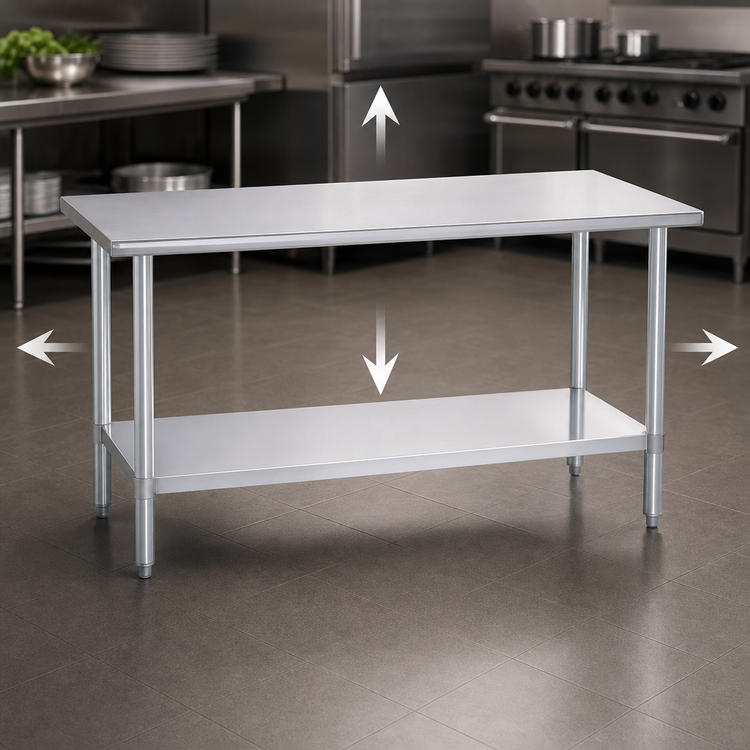 Product image #3 for Duke 30 x 24-Inch Stainless Steel Work Table with Undershelf, 36-Inch High