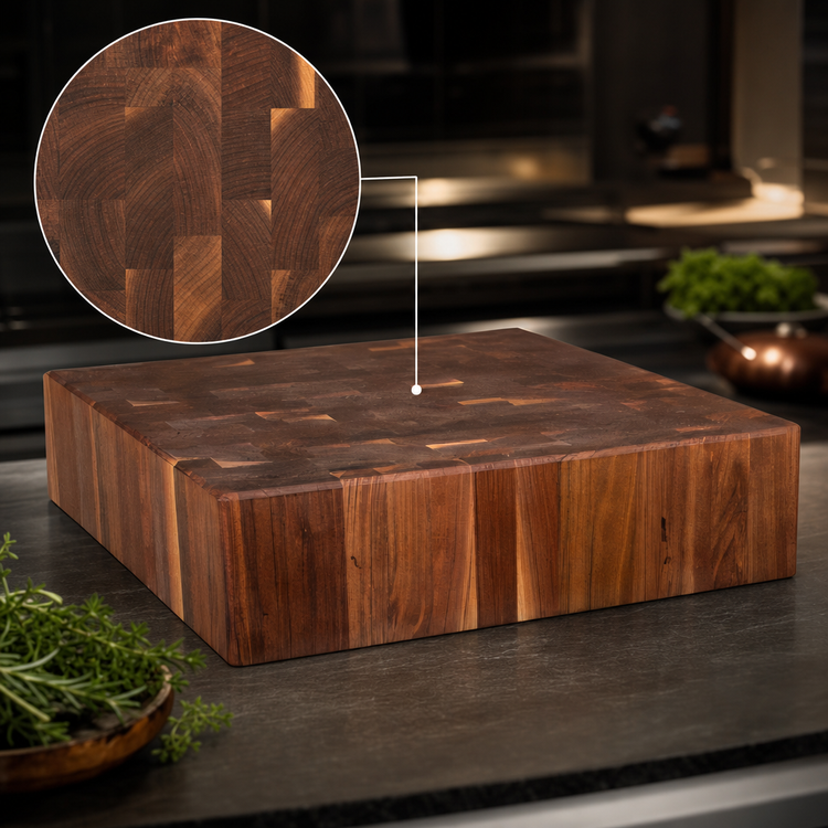 Product image #3 for John Boos Cucina LaForza 24-Inch Square End Grain American Black Walnut Butcher Block, Oil Finish, Block Only