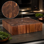 Thumbnail image #3 for John Boos Cucina LaForza WAL-CUCLA24T 24 x 24 x 6-Inch End-Grain American Black Walnut Butcher Block, Oil Finish, Block Only