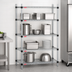 Thumbnail image #3 for EAGLEbrite Stationary 4-Tier Quad-Adjust Starter Wire Shelving Unit, 36 x 18 x 74 Inches, Zinc Finish