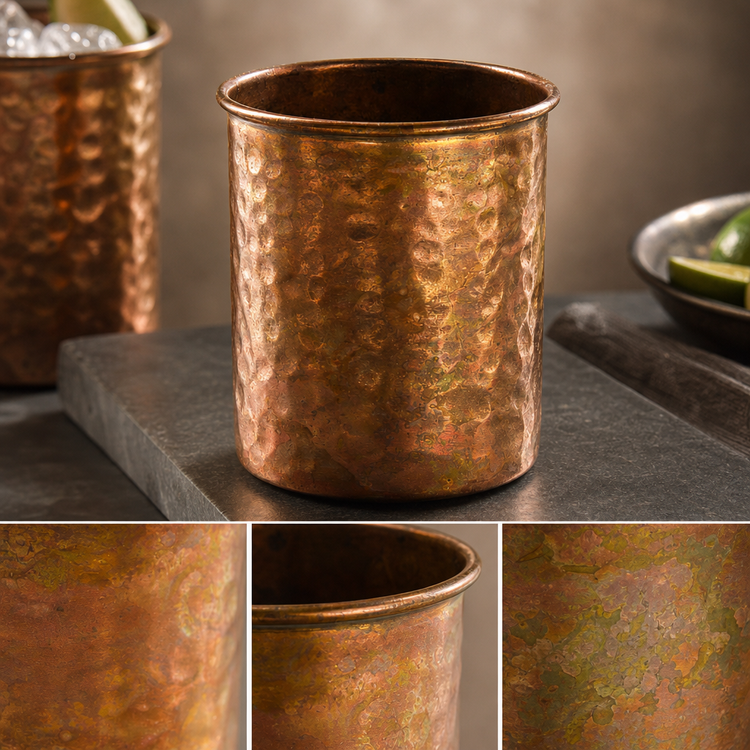 Product image #4 for American Metalcraft Antique Copper Hammered Metal Cup, 14 oz.