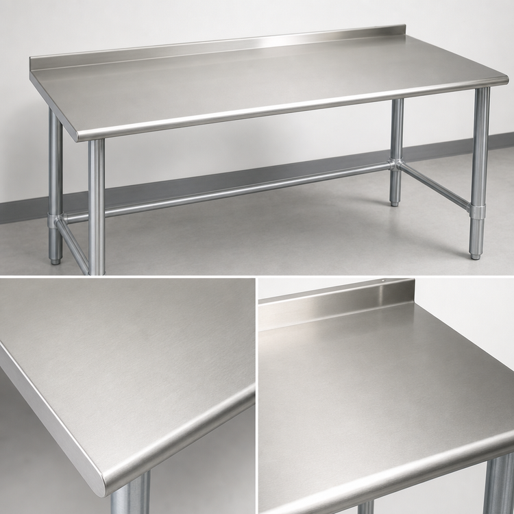 Product image #3 for Eagle Group Deluxe Series 48 x 36 Inch Stainless Steel Work Table with 1-1/2 Inch Rear Up-Turn