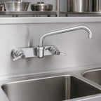 Thumbnail image #3 for Fisher 5414 Commercial Backsplash-Mount Faucet with 14-Inch Swing Spout, 8-Inch Centers, Brass
