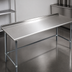 Thumbnail image #3 for BlendPort Deluxe Series 84 x 30-Inch Stainless Steel Underbar Work Table with Rear Upturn and Galvanized Tubular Base