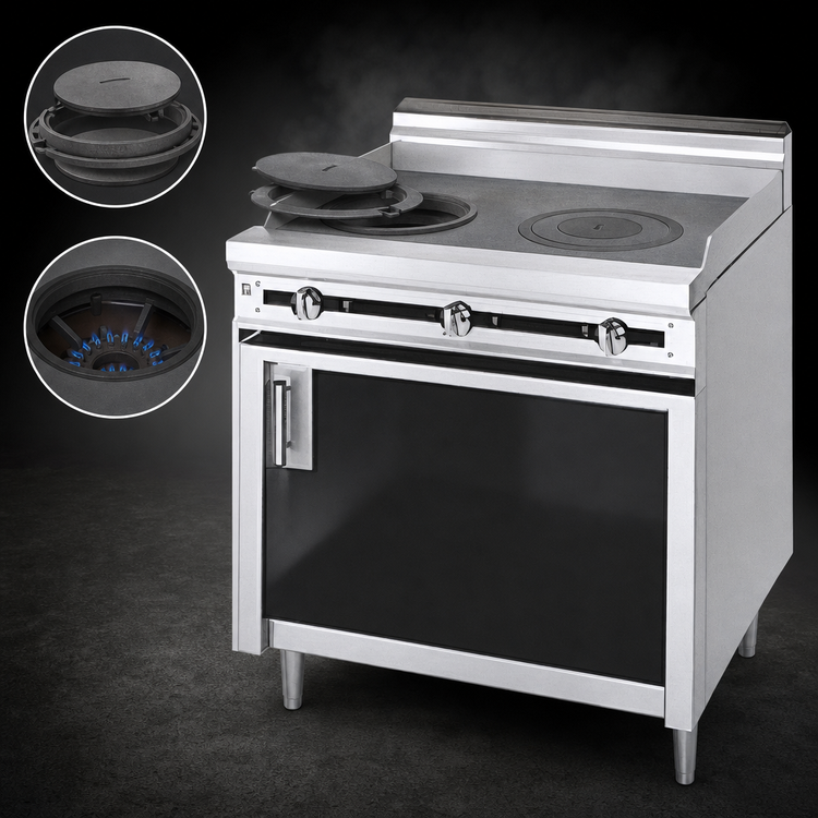 Product image #3 for Titan JTRH-2FHT-36C 36" Gas French Top Range with Convection Oven