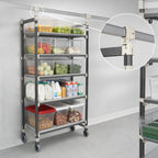 Thumbnail image #3 for Cambro Camshelving® Elements EMT186080S5480 5-Tier High-Density Top-Rail Overhead-Track Mobile Shelving Starter Unit, 18"D x 60"L x 80"H
