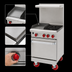 Thumbnail image #3 for 24-Inch Green Flame Gas Range with 12-Inch Left Griddle, 2 Open Burners, and Storage Base