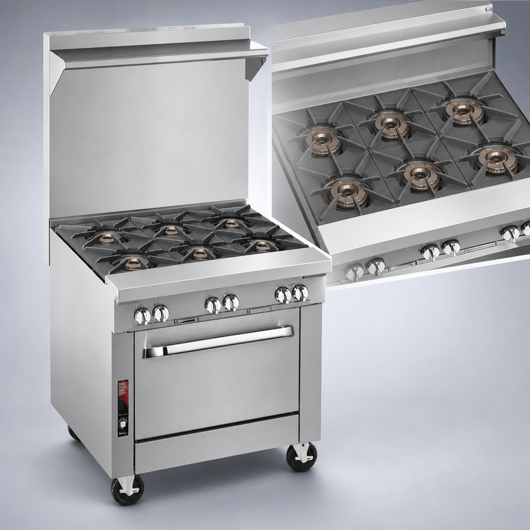 Product image #3 for Platinum Heavy Duty 32-Inch Gas Range with 6 Open Burners and Standard Oven